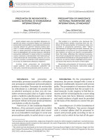 Prezumţia de nevinovăţie – cadrul național și standardele international